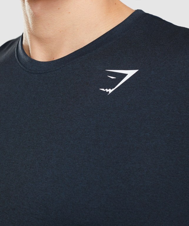 Gymshark Arrival Seamless Men's T Shirts Navy | UAE-89IKAJ