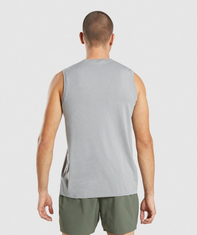 Gymshark Arrival Seamless Men's Tank Tops Grey | UAE-52UCSZ