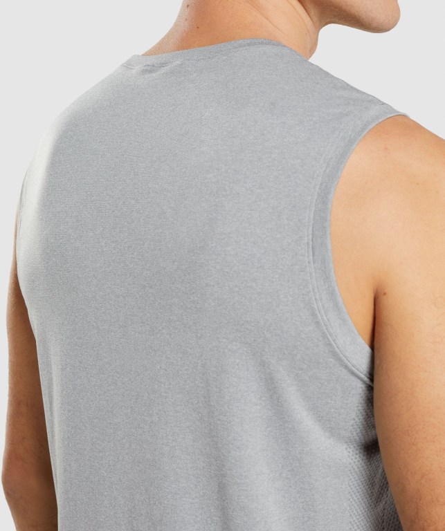 Gymshark Arrival Seamless Men's Tank Tops Grey | UAE-52UCSZ