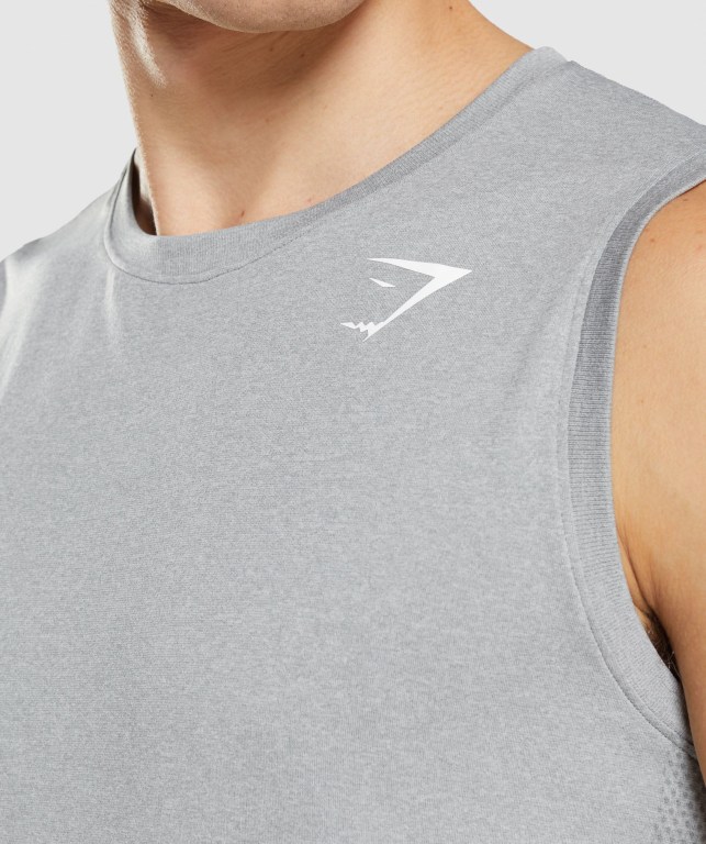 Gymshark Arrival Seamless Men's Tank Tops Grey | UAE-52UCSZ