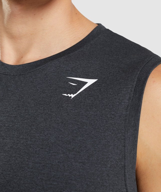 Gymshark Arrival Seamless Men's Tank Tops Black | UAE-96FWHZ