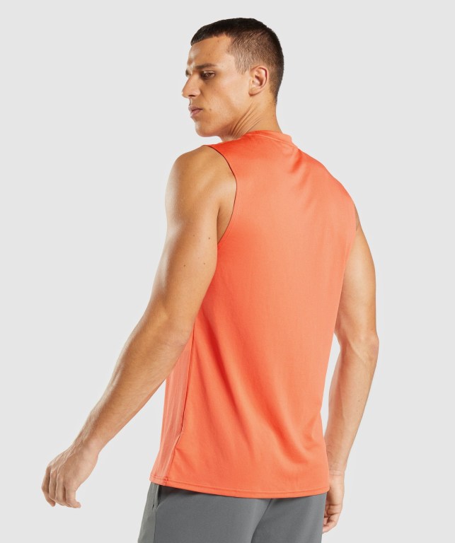 Gymshark Arrival Sleeveless Men's Tank Tops Orange | UAE-27FZGT