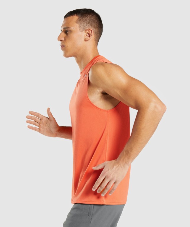 Gymshark Arrival Sleeveless Men's Tank Tops Orange | UAE-27FZGT