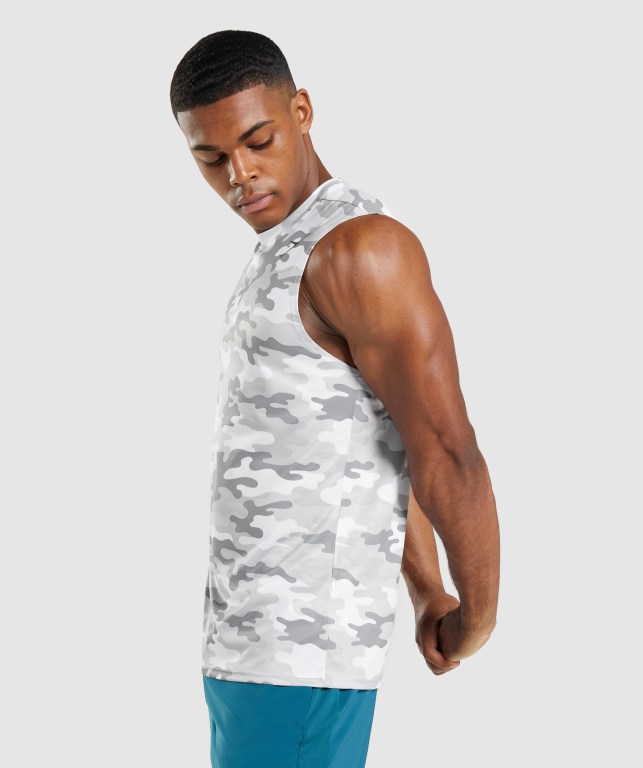 Gymshark Arrival Sleeveless Men's Tank Tops Light Grey | UAE-40ZKYB