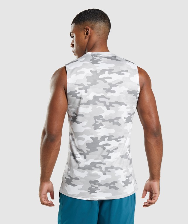 Gymshark Arrival Sleeveless Men's Tank Tops Light Grey | UAE-40ZKYB