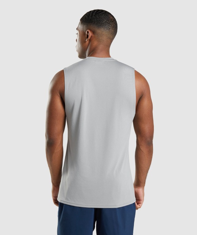 Gymshark Arrival Sleeveless Men's Tank Tops Grey | UAE-43VFOX