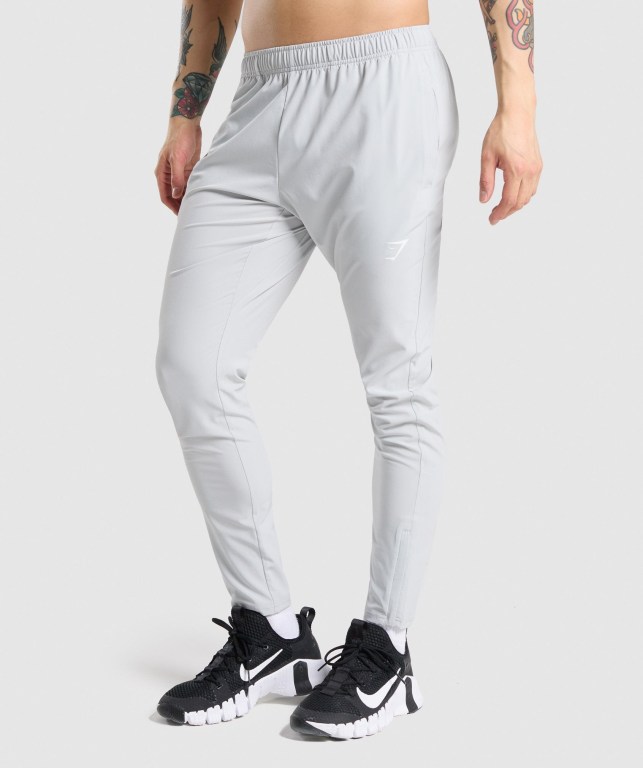 Gymshark Arrival Woven Men\'s Joggers Light Grey | UAE-83FLOS