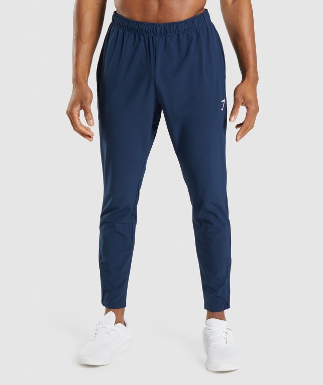 Gymshark Arrival Woven Men\'s Joggers Navy | UAE-91OYKF