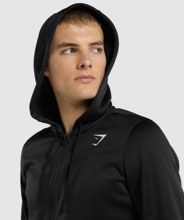 Gymshark Arrival Zip Up Men's Hoodies Black | UAE-23PIBF