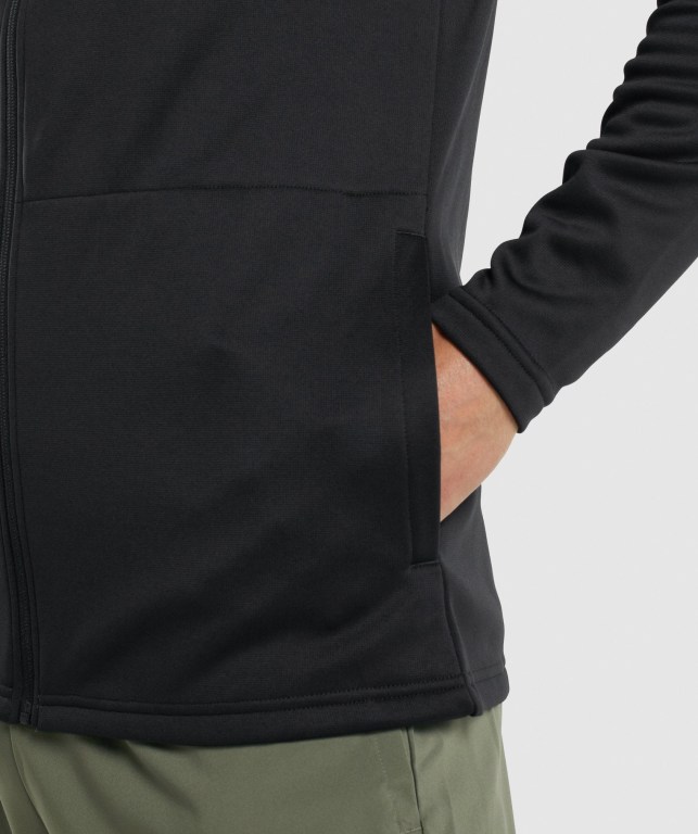 Gymshark Arrival Zip Up Men's Hoodies Black | UAE-23PIBF