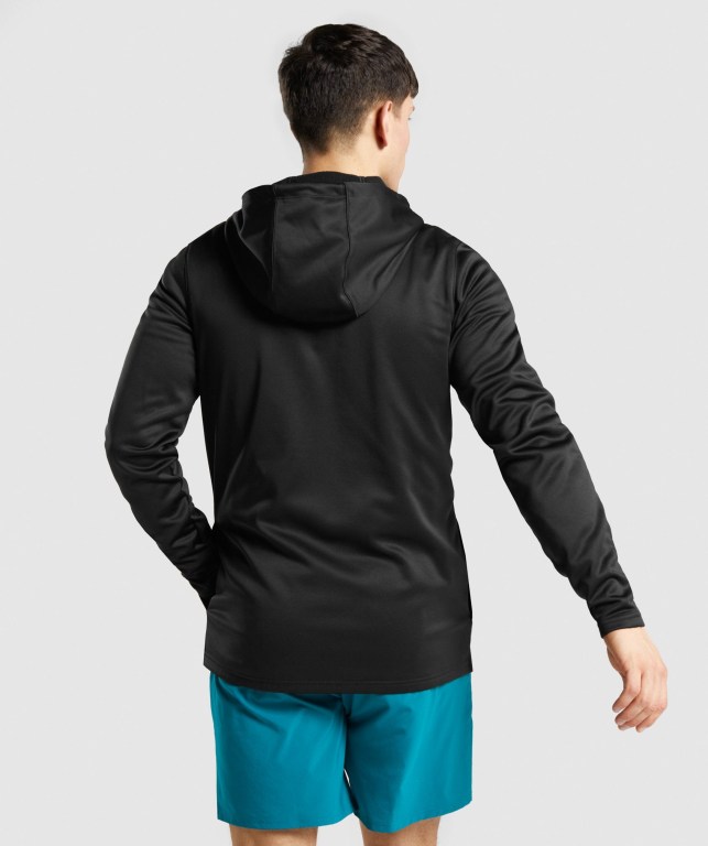 Gymshark Arrival Zip Up Men's Hoodies Black | UAE-24XNMU