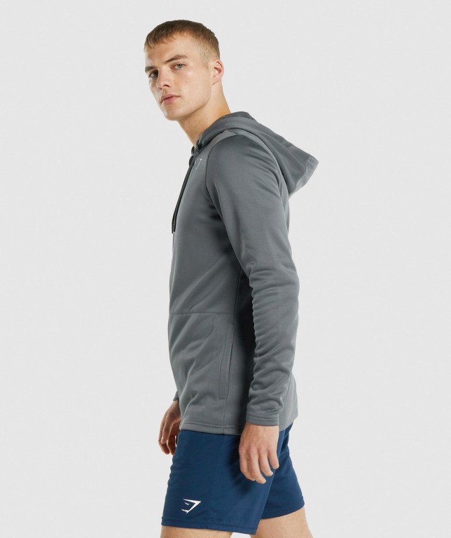 Gymshark Arrival Zip Up Men's Hoodies Grey | UAE-52XWQK