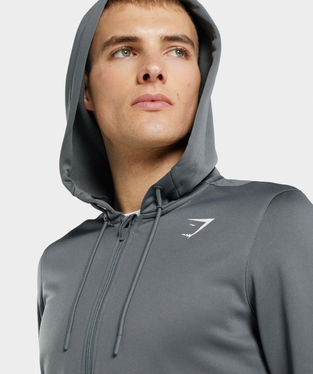 Gymshark Arrival Zip Up Men's Hoodies Grey | UAE-52XWQK