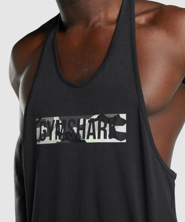 Gymshark Block Infill Men's Tank Tops Black | UAE-56TNBM