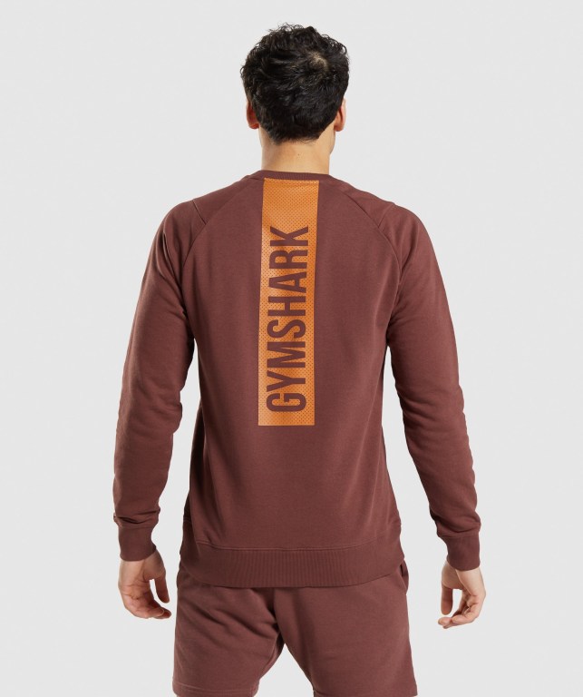 Gymshark Bold Crew Men's Hoodies Pink Brown | UAE-69IXAO