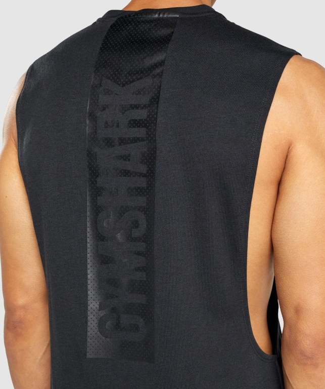 Gymshark Bold Drop Arm Men's Tank Tops Black | UAE-04UPWI