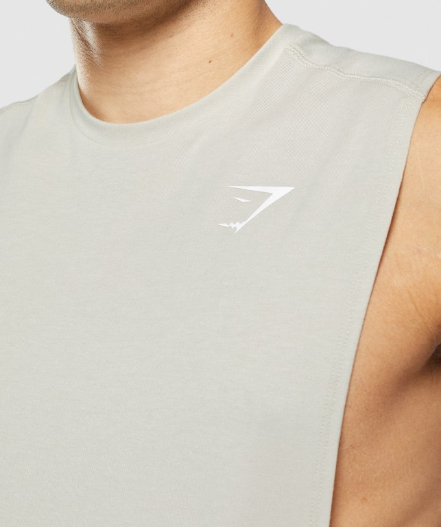 Gymshark Bold Drop Arm Men's Tank Tops Grey | UAE-69OCWM