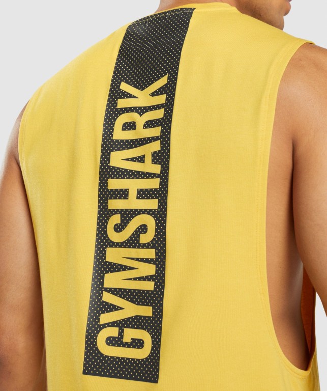 Gymshark Bold Drop Arm Men's Tank Tops Yellow | UAE-10QUST