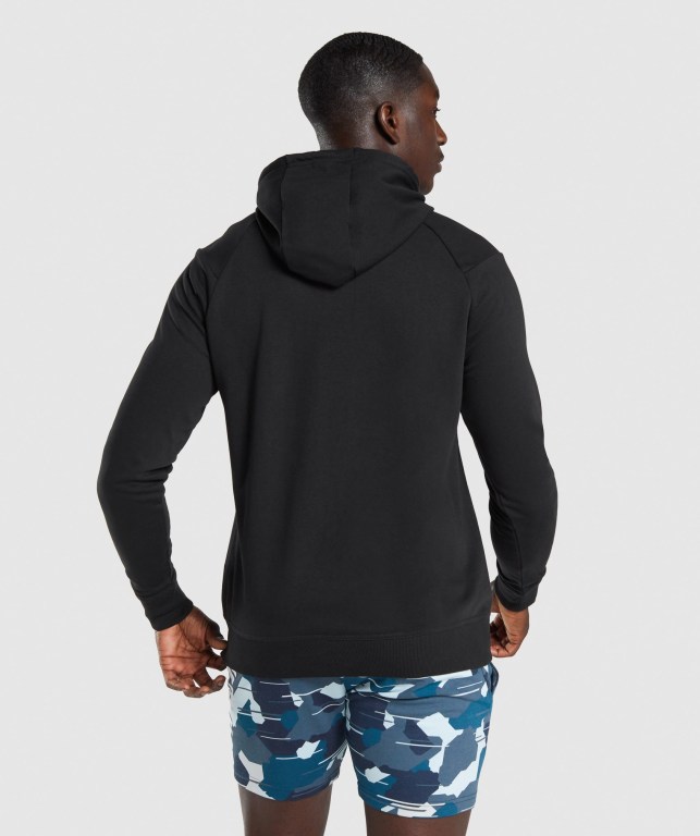 Gymshark Bold Men's Hoodies Black / Black | UAE-27VDYS