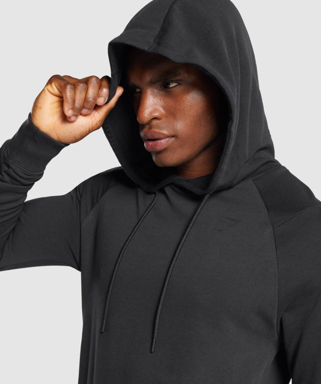 Gymshark Bold Men's Hoodies Black | UAE-03NVQG