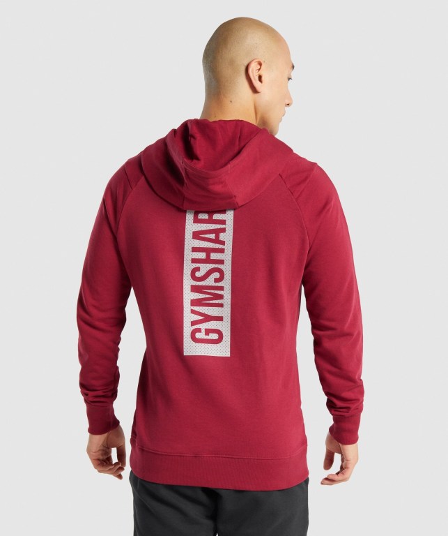 Gymshark Bold Men's Hoodies Burgundy | UAE-16ZHTC