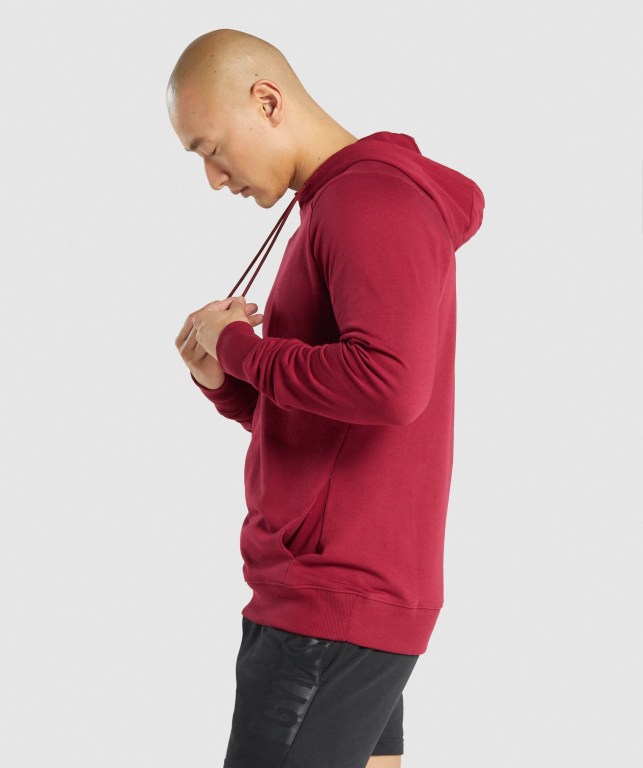 Gymshark Bold Men's Hoodies Burgundy | UAE-16ZHTC