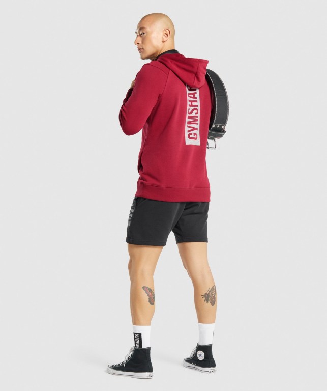 Gymshark Bold Men's Hoodies Burgundy | UAE-16ZHTC