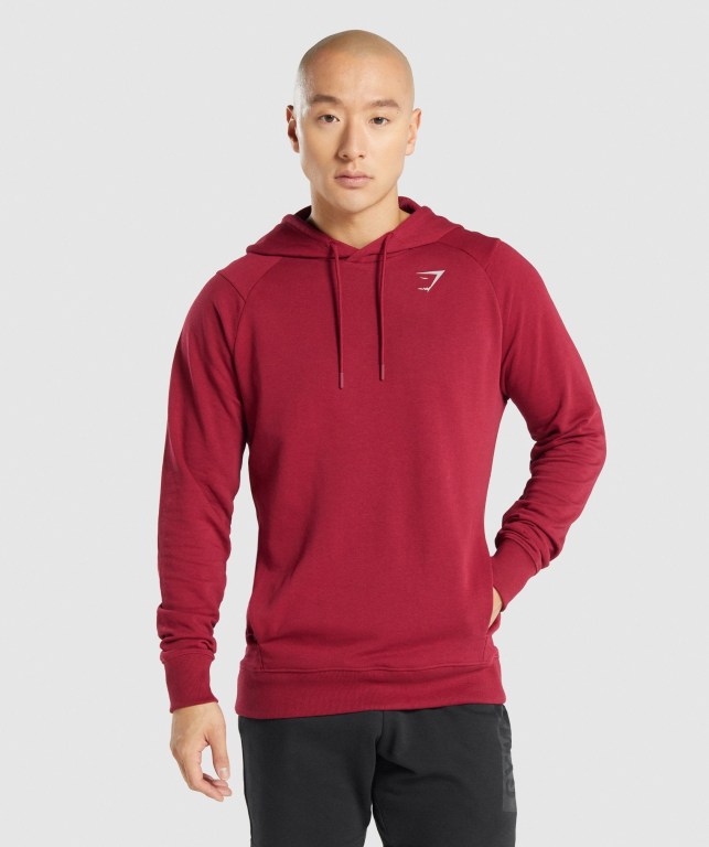 Gymshark Bold Men\'s Hoodies Burgundy | UAE-16ZHTC