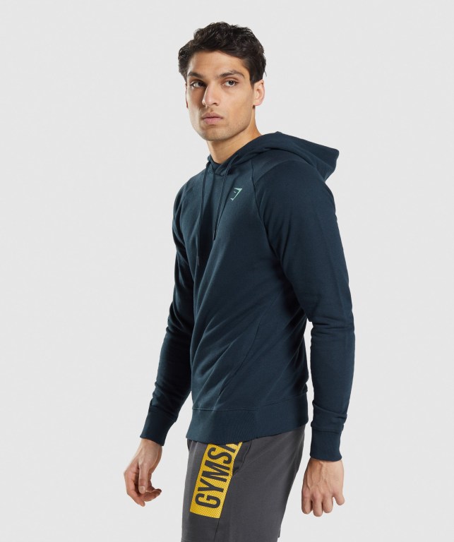 Gymshark Bold Men's Hoodies Navy | UAE-32IRYV