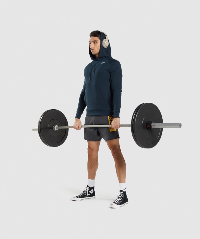 Gymshark Bold Men's Hoodies Navy | UAE-32IRYV