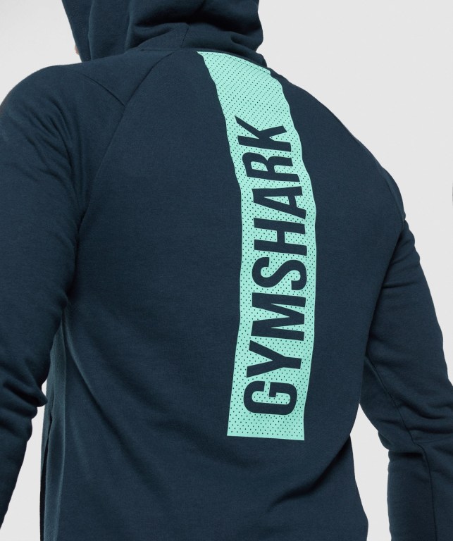 Gymshark Bold Men's Hoodies Navy | UAE-32IRYV