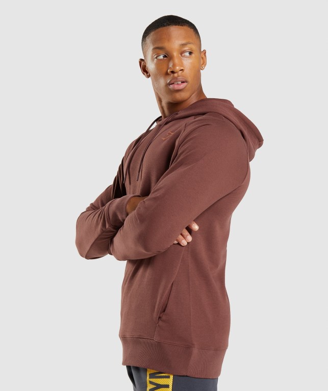 Gymshark Bold Men's Hoodies Pink Brown | UAE-60LQHD