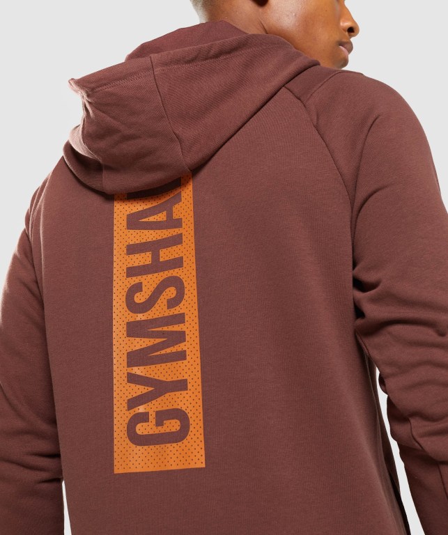 Gymshark Bold Men's Hoodies Pink Brown | UAE-60LQHD