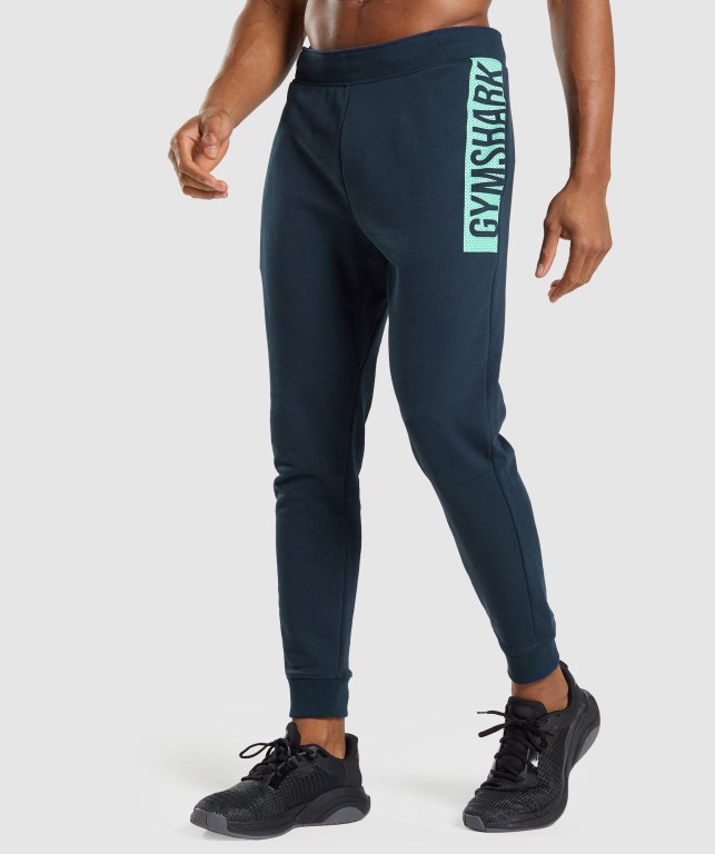 Gymshark Bold Men\'s Joggers Navy | UAE-52VGRS