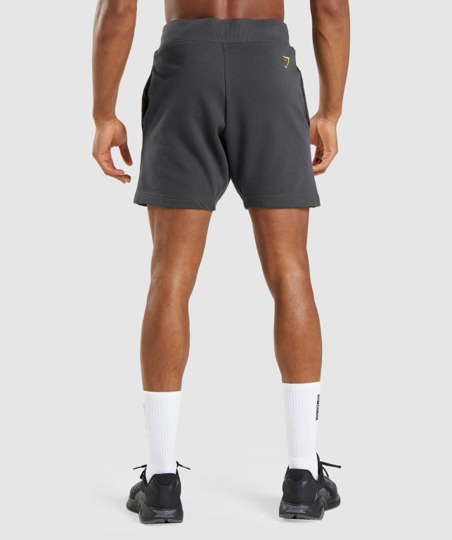 Gymshark Bold Men's Shorts Black Grey | UAE-80REJQ