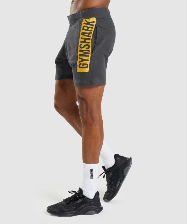 Gymshark Bold Men's Shorts Black Grey | UAE-80REJQ