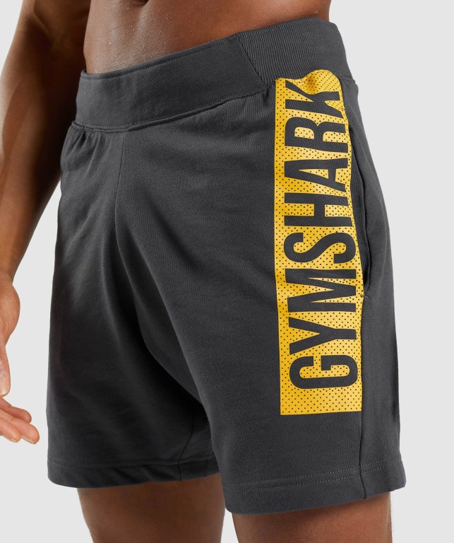 Gymshark Bold Men's Shorts Black Grey | UAE-80REJQ