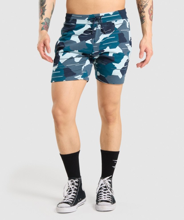 Gymshark Bold Men\'s Shorts Camo | UAE-82EZRC