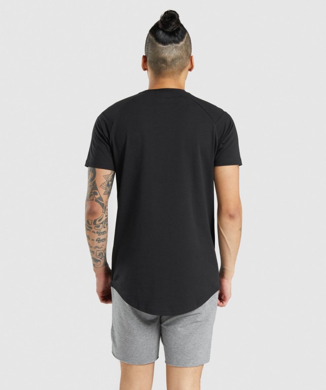 Gymshark Bold Men's T Shirts Black / Black | UAE-92FHXN