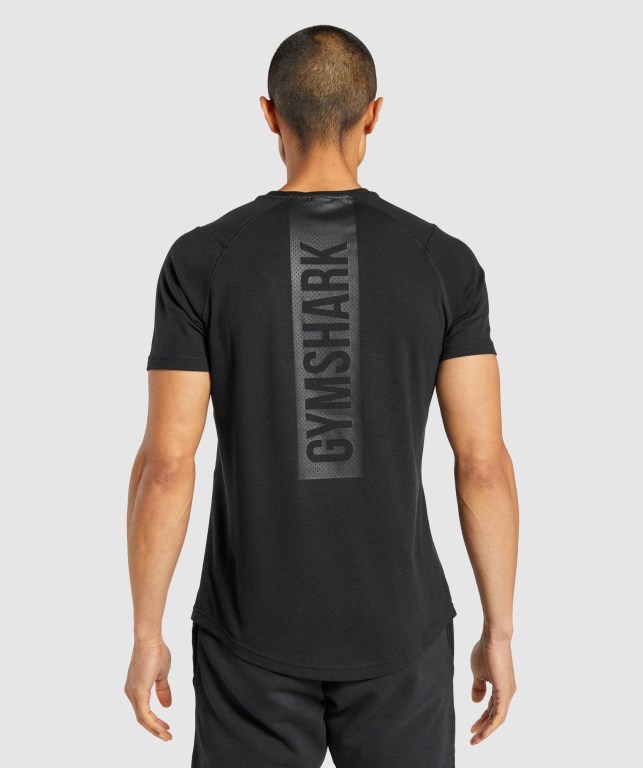 Gymshark Bold Men's T Shirts Black | UAE-02XCWV