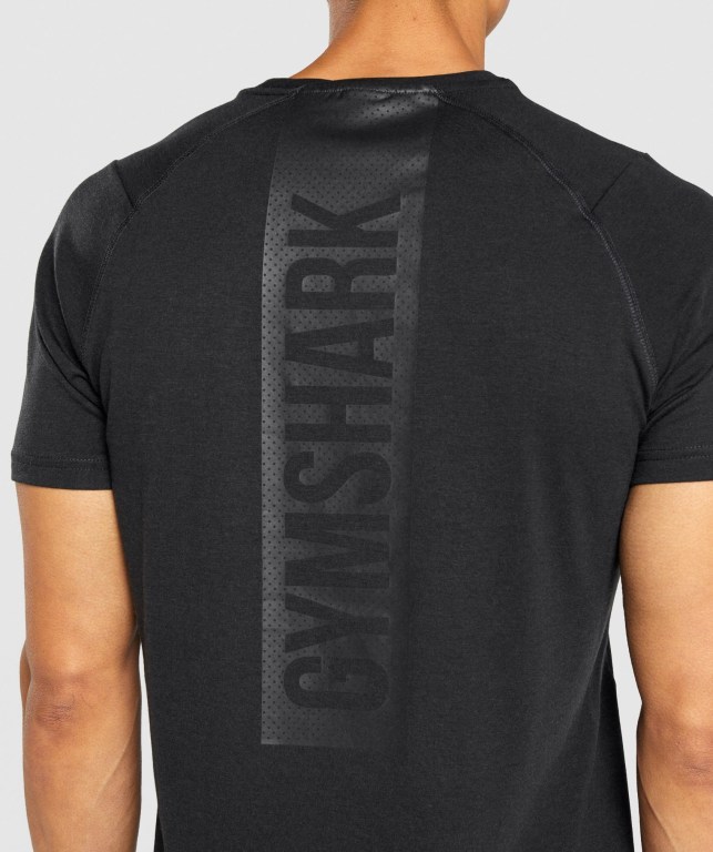 Gymshark Bold Men's T Shirts Black | UAE-02XCWV