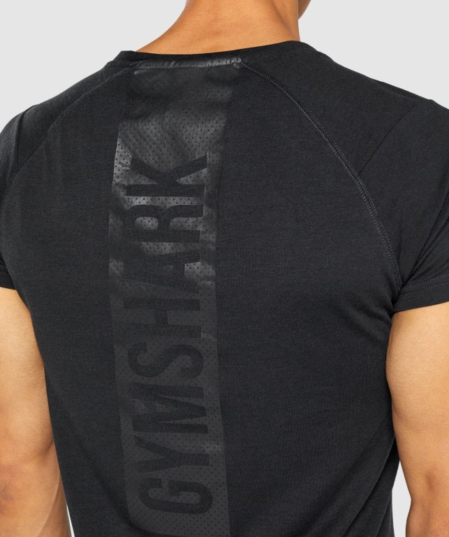 Gymshark Bold Men's T Shirts Black | UAE-15WCNF