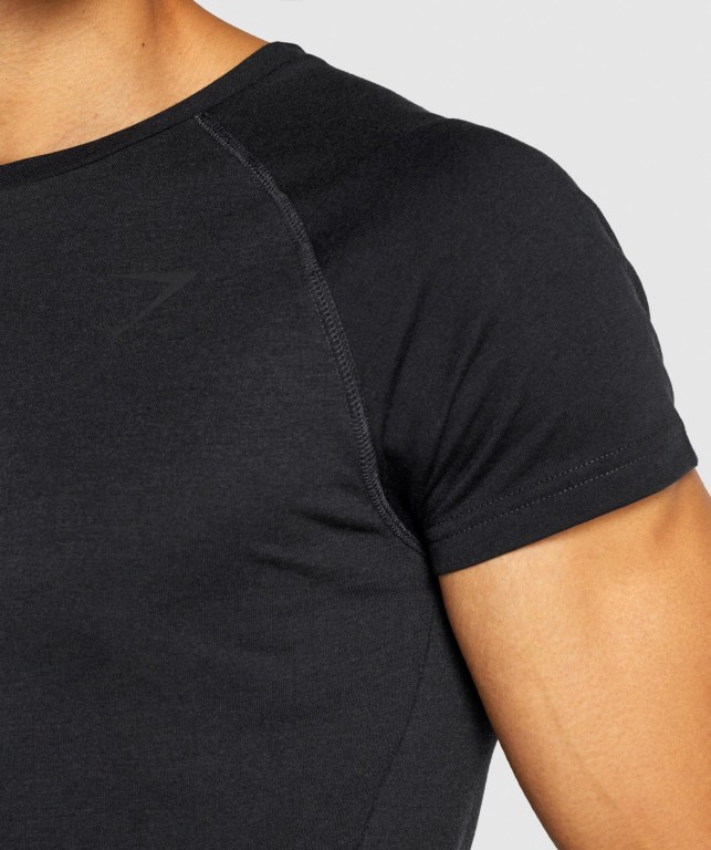 Gymshark Bold Men's T Shirts Black | UAE-15WCNF