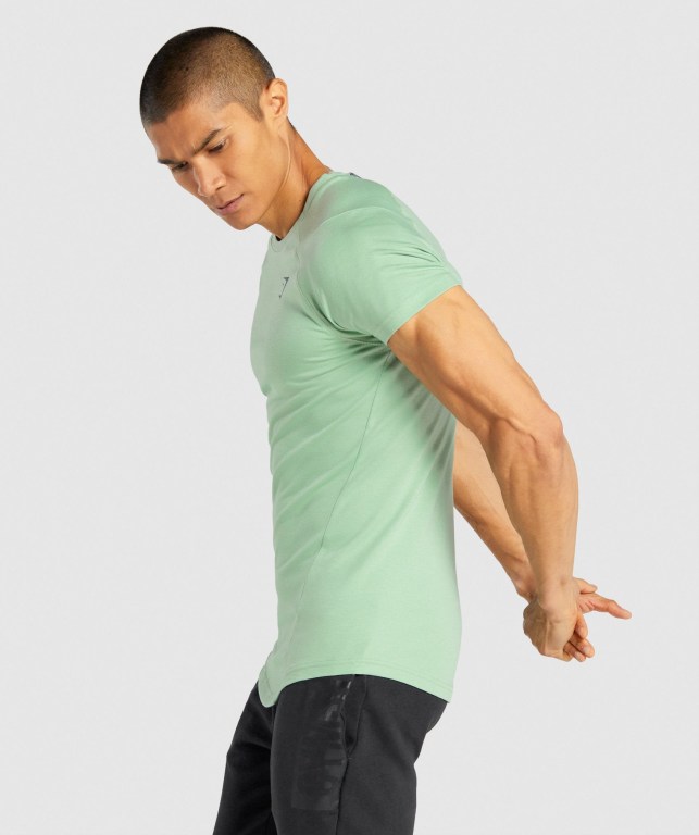 Gymshark Bold Men's T Shirts Green | UAE-04BRVG