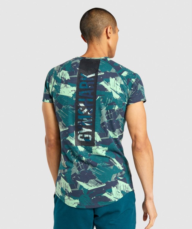 Gymshark Bold Men's T Shirts Green | UAE-63FDLC