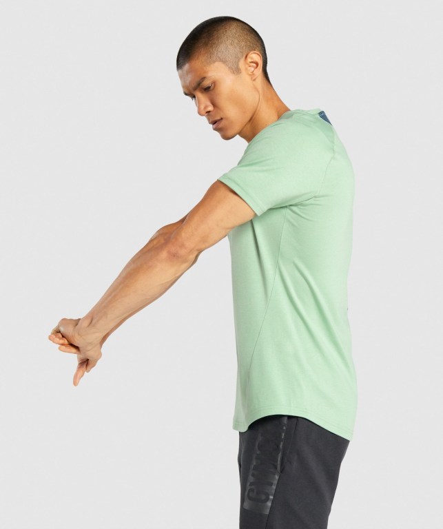 Gymshark Bold Men's T Shirts Green | UAE-85CPJN