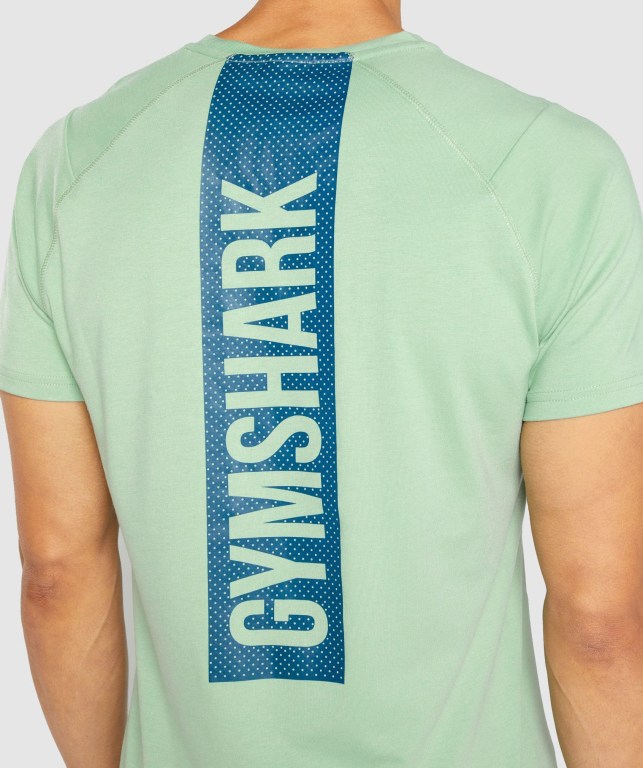 Gymshark Bold Men's T Shirts Green | UAE-85CPJN