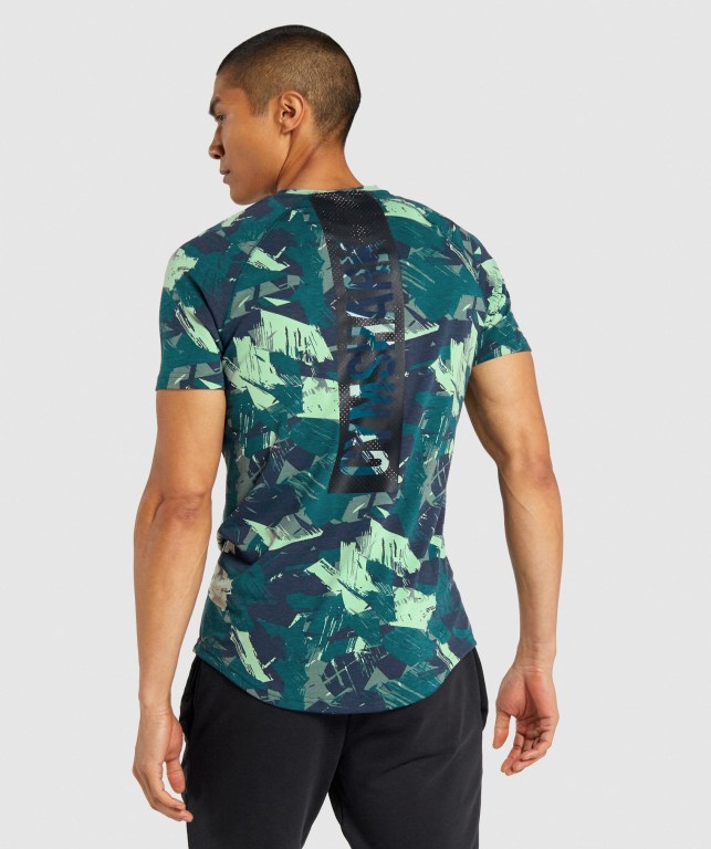 Gymshark Bold Men's T Shirts Green | UAE-86HYTS