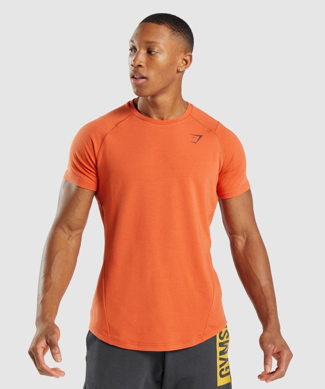 Gymshark Bold Men's T Shirts Orange | UAE-81YRLS