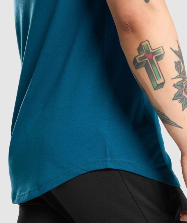 Gymshark Bold Men's T Shirts Turquoise / Camo | UAE-79KEPX